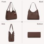 Duyijiff Brown Leather Slouchy Tote Bag