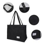 Valleycomfy Black Corduroy Tote Bag for Women
