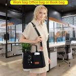 Stylish Black Canvas Tote Bag with Compartments
