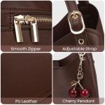 Duyijiff Brown Leather Slouchy Tote Bag