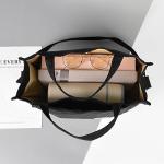 Valleycomfy Black Corduroy Tote Bag for Women