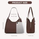 Duyijiff Brown Leather Slouchy Tote Bag