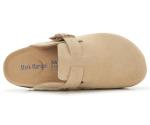 Meik Mangni Women's Soft Leather Clogs - Khaki