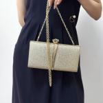 Aovtero Gold Sequin Evening Clutch Bag
