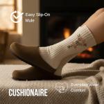 CUSHIONAIRE Women's Suede Slip-On Clogs, Dark Taupe