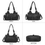 Angel Kiss Black Vegan Leather Hobo Bag