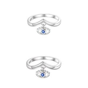 Brilliant 925 Silver Magic Eye Heart Ring