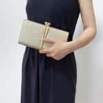 Aovtero Gold Sequin Evening Clutch Bag
