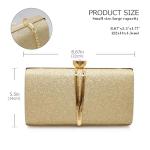 Aovtero Gold Sequin Evening Clutch Bag