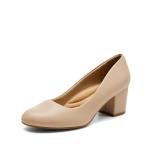 DREAM PAIRS Women’s Nude Block Heel Pumps