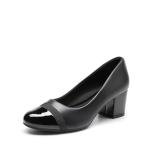 Sleek Black Low Block Heel Pumps for Women