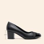 Sleek Black Low Block Heel Pumps for Women