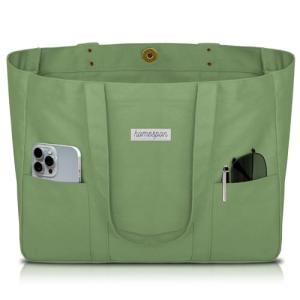HOMESPON Large Women's Canvas Tote Bag - Green