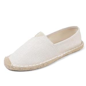 MCRONJI White Closed Toe Canvas Espadrille Loafers