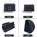 Vintage Snake Print Leather Shoulder Bag for Women
