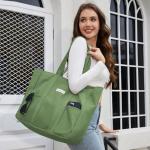 HOMESPON Large Women's Canvas Tote Bag - Green
