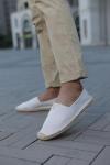 MCRONJI White Closed Toe Canvas Espadrille Loafers