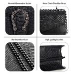 Vintage Snake Print Leather Shoulder Bag for Women