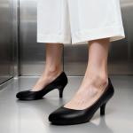 DREAM PAIRS Women's Black Low Heel Pumps