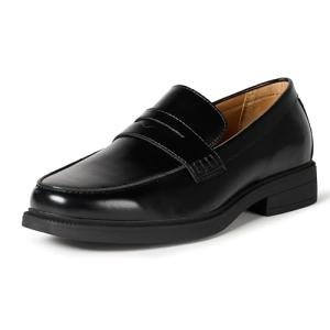 Men’s Classic Black Faux Leather Penny Loafers
