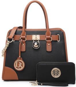Dasein Women’s Black Handbag and Hobo Bag Set