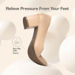 DREAM PAIRS Women’s Nude Block Heel Pumps