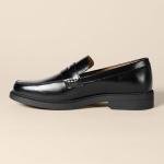 Men’s Classic Black Faux Leather Penny Loafers