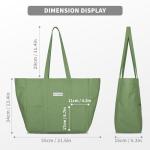 HOMESPON Large Women's Canvas Tote Bag - Green
