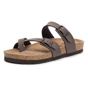 FITORY Women's Comfort Cork Slide Sandals - Brown
