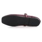 LUXINYU Red Patent Leather Mary Jane Flats