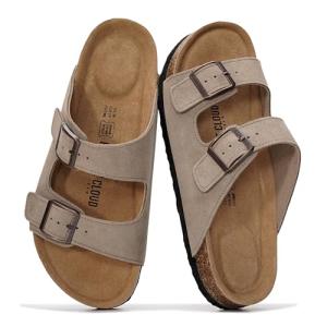 Genuine Leather Women’s Flat Sandals with Memory Foam