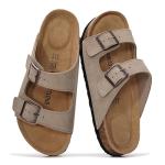 Genuine Leather Women’s Flat Sandals with Memory Foam