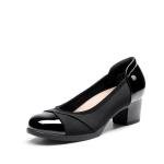 DREAM PAIRS Black Chunky Block Heels for Work
