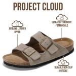 Genuine Leather Women’s Flat Sandals with Memory Foam