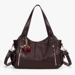 Soft Leather Slouchy Hobo Bag in Coffee