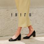 IDIFU Black Round Toe Chunky Heels for Women
