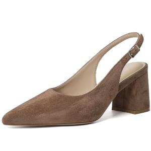 Mostrin Brown Suede Block Heels for Women
