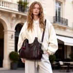 Soft Leather Slouchy Hobo Bag in Coffee