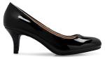 Olivia K Women's Black Patent Kitten Heel Pumps