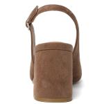Mostrin Brown Suede Block Heels for Women