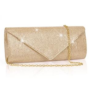 Sparkling Larcenciel Evening Clutch Bag in Gold