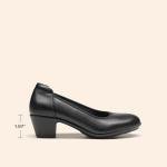 DREAM PAIRS Women's Black Low Chunky Heels