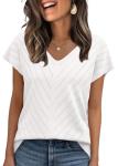 Trendy Women's V-Neck Summer Tops in White