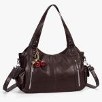 Soft Leather Slouchy Hobo Bag in Coffee