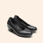 DREAM PAIRS Women's Black Low Chunky Heels