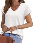 Trendy Women's V-Neck Summer Tops in White
