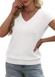 Trendy Women's V-Neck Summer Tops in White