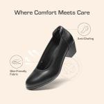 DREAM PAIRS Women's Black Low Chunky Heels