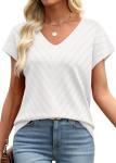 Trendy Women's V-Neck Summer Tops in White