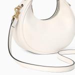 Trendy White Faux Leather Top Handle Bag